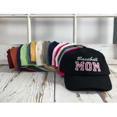BASEBALL MOM Dad Hat Embroidered Baseball Cap w/ Pink Glitter  Many Colors  eb-24517193